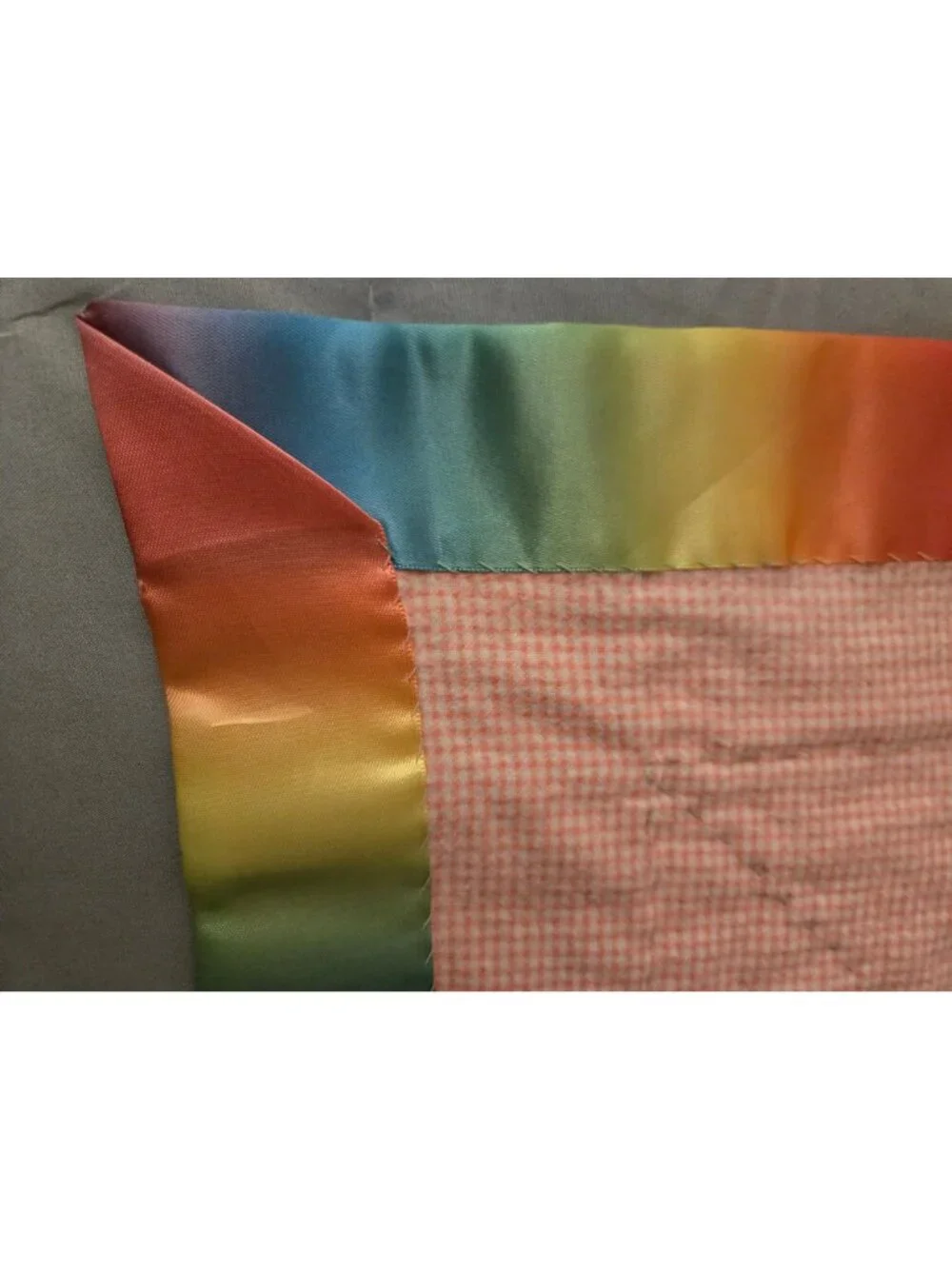 Vintage Handmade Quilted Double Sided Quilt 46x 37 Baby Toddler Bedding